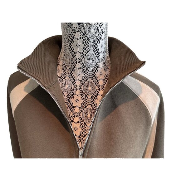 Oak & Fort Varsity 1/4 zip hoodie, Kalamta and fog, unisex S-M Womans - Picture 8 of 14